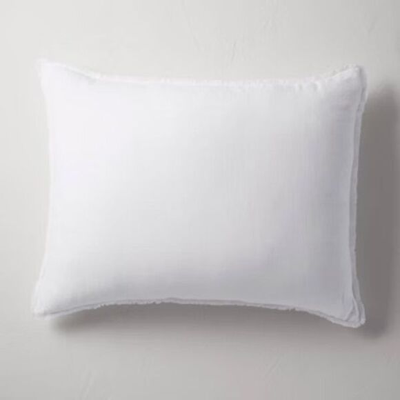 Casaluna - King Euro Heavyweight Linen Blend Throw Pillow Whi White - Picture 1 of 4